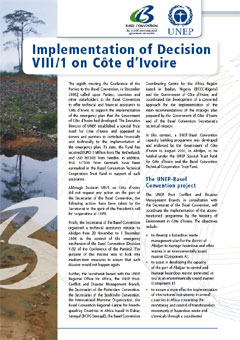 Implementation of decision VIII/1 on Côte d’Ivoire