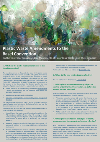 Plastic waste amendments to the Basel Convention FAQs
