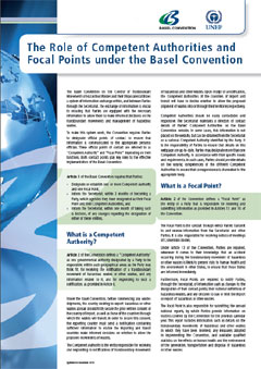 The role of competent authorities and focal points under the Basel Convention
